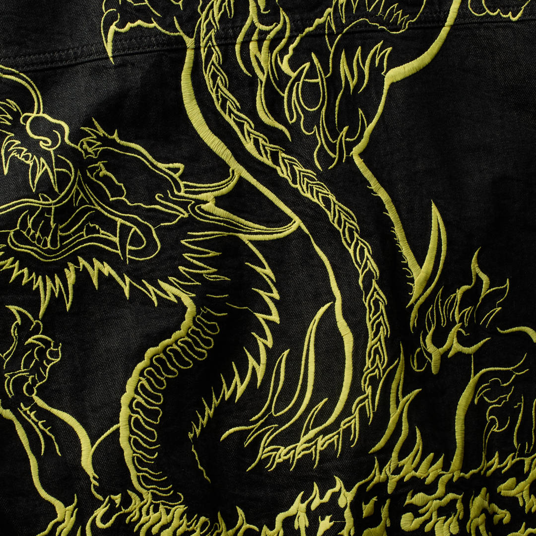 Dragon Embroidered Denim Jacket