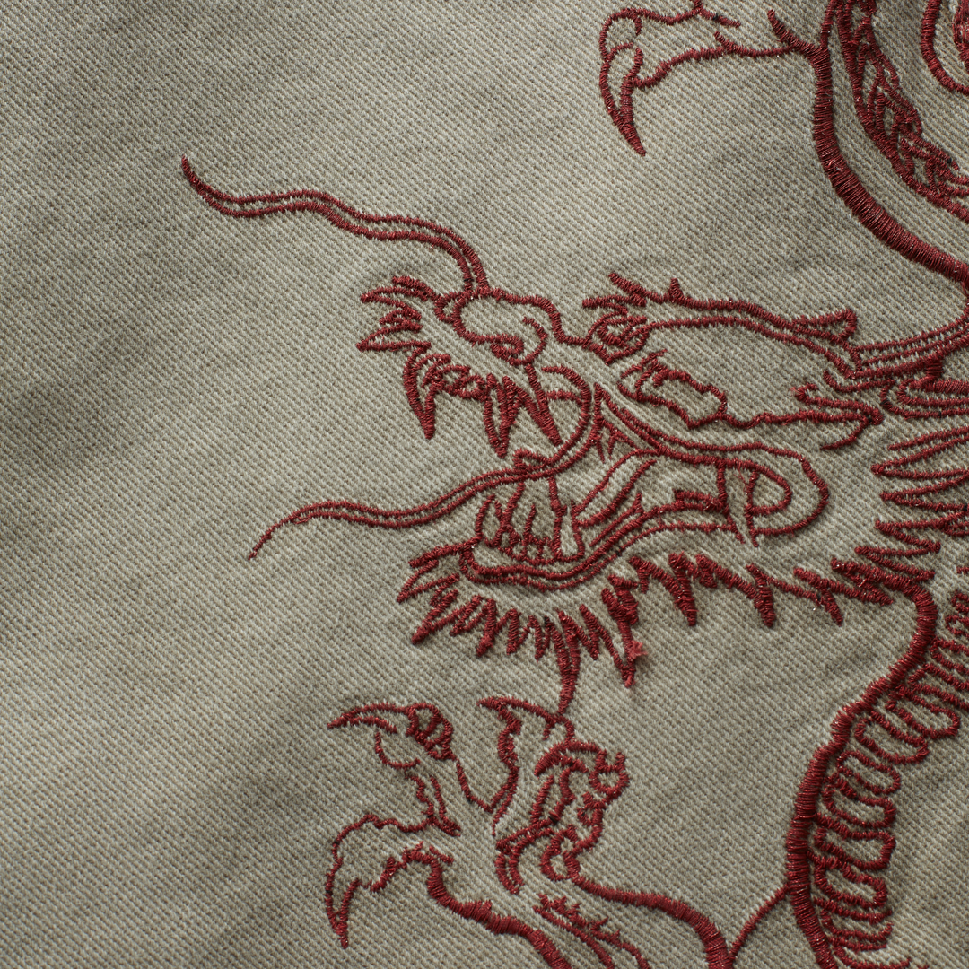 Dragon Embroidered Baggy Jorts