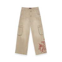 Dragon Embroidered Baggy Denim