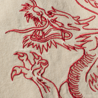 Dragon Embroidered Baggy Denim