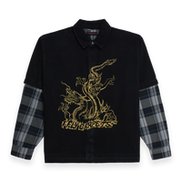 Dragon Embroidered Double Layer Flannel