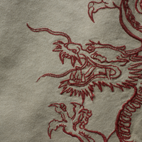Dragon Embroidered Baggy Jorts