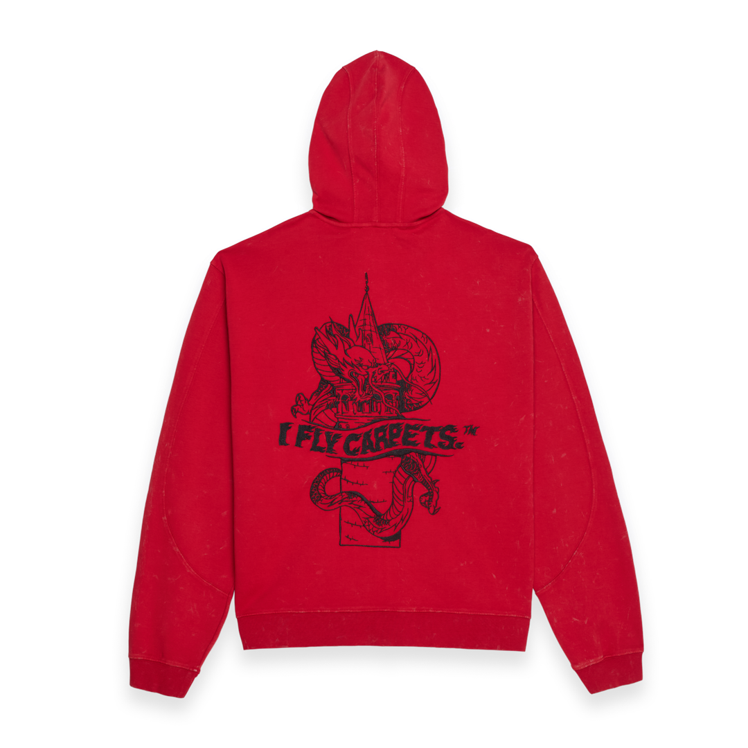 Dragon Embroidered Hooded Zip Up